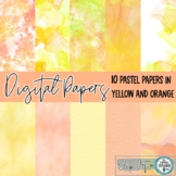 Digital Papers: 10 Pastel Yellow and Orange Digital Papers