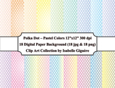 Digital Papers - 18 Polka Dot Pastel Colors (Commercial Use)