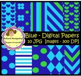 Digital Papers - Set Blue & Green (School Designhcf)