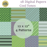 Digital Papers: Cool Tones 12 x 12