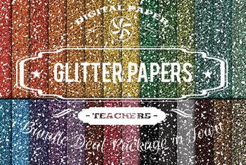 Preview of Digital Papers - Glitter Papers Patterns Bundle Deal