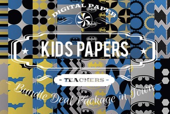 Preview of Digital Papers - Kids Patterns Bundle Deal