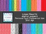 Digital Papers: Lined Hearts Pack
