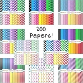 Digital Papers Mega Bundle - 200 Colorful Backgrounds