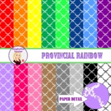 Digital Papers - Provincial Rainbow