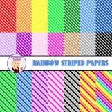 Digital Papers - Striped Rainbow