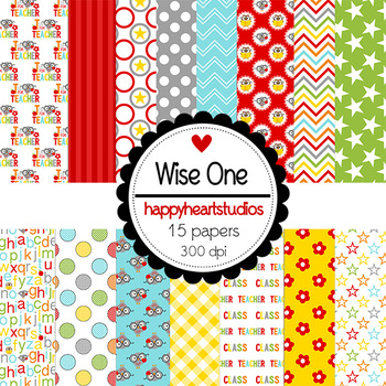 Preview of Digital Papers Wise One- Owl, Teachers, School