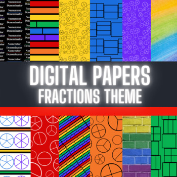 Preview of Digital Papers and Backgrounds  Fractions Theme