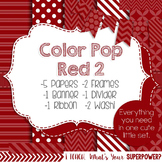 Digital Papers and Frames Color Pop Red 2