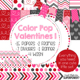 Digital Papers and Frames Color Pop Valentines 1