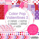 Digital Papers and Frames Color Pop Valentines 2