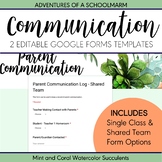 Digital Parent Communication Log | Google Forms | Single C
