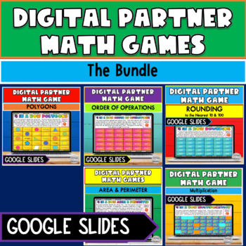 Preview of Digital Math Games Bundle | Partner Math Games | Distance Learning Games