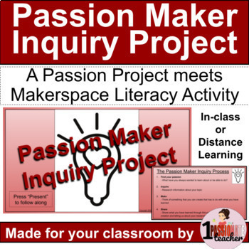Preview of Digital Passion Project | Makerspace Inquiry Project | Distance Learning | Free