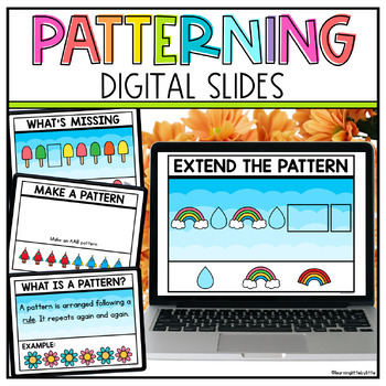 Preview of Digital Patterning Kindergarten Google Slides | Make and Extend Patterns