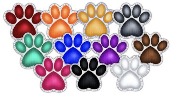 Preview of Digital Paw Print Patch Decor! Colorful and Neutral Bundle