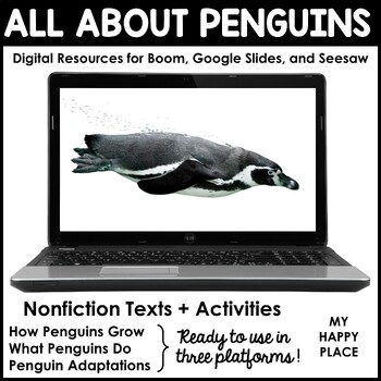Preview of Digital Penguin Activities - Boom, Seesaw, & Google Slides - Distance Learning