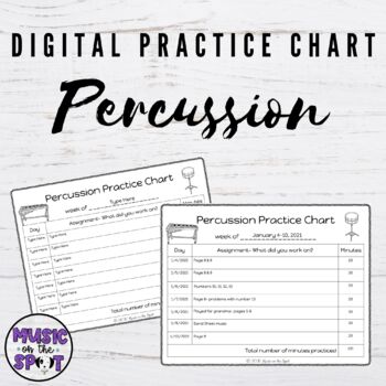 Preview of Digital Percussion Practice Chart