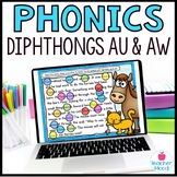 Digital Phonics Activities Diphthongs Word Work AU AW Goog