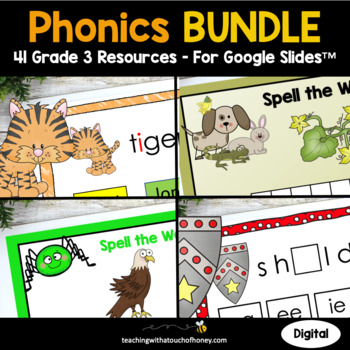 Preview of Digital Phonics Activities - 3rd Grade Phonics BUNDLE