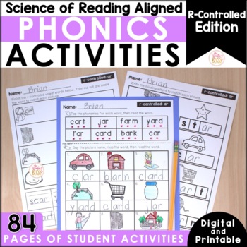 Phonics Activities R-Controlled Vowel - Printable & Digital - Science ...