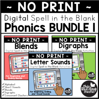 Preview of Digital Phonics Bundle 1 - Spell in the Blank