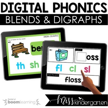 Preview of Digital Phonics : Consonant Blends and Digraphs Boom Cards™