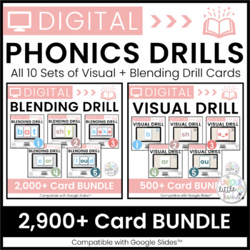 Preview of Digital Phonics Drill Cards for Google Slides™ BUNDLE