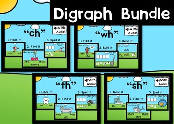 Digital Phonics Games Bundle for Digraphs Boom Cards™ by ...