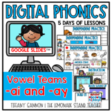 Vowel Teams AI and AY Phonics Lesson Slides and Student Ph
