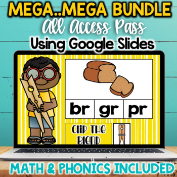 Preview of Digital Phonics & Math Activities BUNDLE  Google Slides