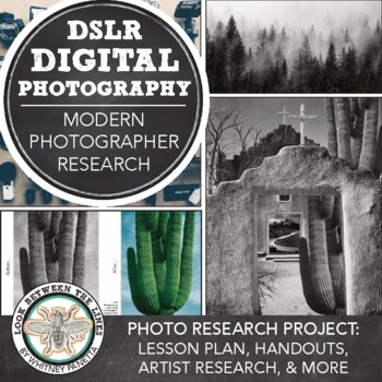 Preview of Digital Photography Artist Research Project: Photo Worksheets, Lesson, Activity