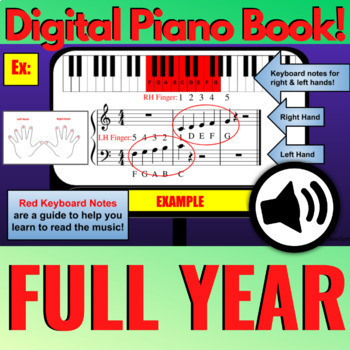 Preview of Digital Piano Book for Choir | 100+ Pages for Choir Students Distance Learning