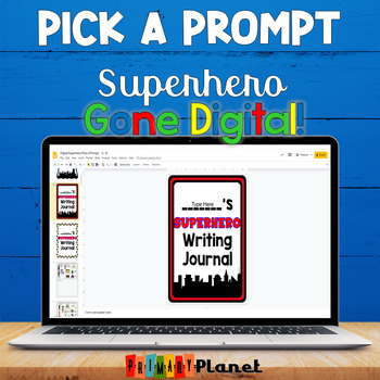 Preview of Digital Picture Writing Prompts | Superhero | Writing Prompts with Pictures