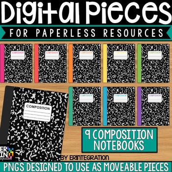Preview of Digital Pieces for Digital Resources: 9 Composition Books