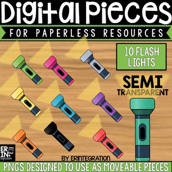 Preview of Digital Pieces for Digital Resources: Flashlights (10 Pieces)
