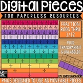 Digital Pieces for Digital Resources: Fraction Bars (36 Pieces)