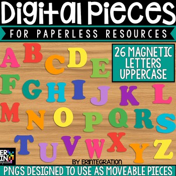 Preview of Digital Pieces for Digital Resources: Magnetic Letters Upper 26 Moveable Pieces