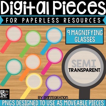 Preview of Digital Pieces for Digital Resources: Magnifying Glasses