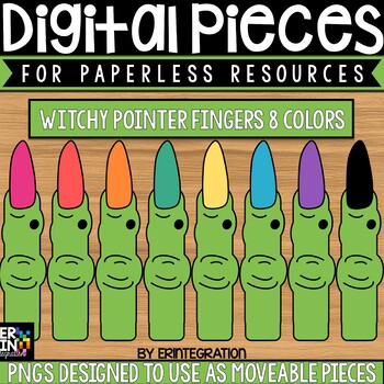 Preview of Digital Pieces for Digital Resources: Witch Fingers - 8 Moveable Pieces