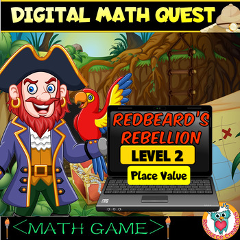 Preview of Digital Pirate Place Value Math Quest Game 4th Grade Escape Room