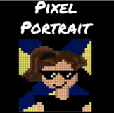 Digital Pixel Style Self Portraits-Chuck Close-Art Project