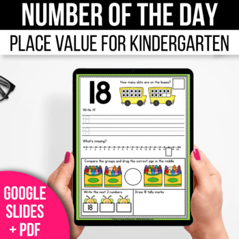 Preview of Digital  Place Value Activities Digital Number of the Day for Kindergarten