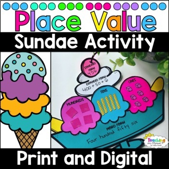 Preview of Place Value Practice Activity and Craft | Math Craft Bulletin Board
