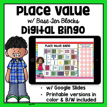Digital Place Value Bingo with Base Ten Blocks | Printable & Google ...