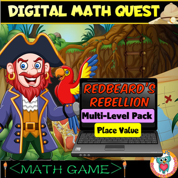 Preview of Digital Place Value Math Quest Game - Escape Room - Differentiated Pack