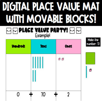 Preview of Digital Place Value Sort with Movable Pieces -Distance Learning or Classroom! 