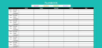 Preview of Digital Plan Book Template for Secondary