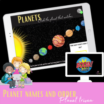 Preview of Boom Cards™ Planets trivia; Their order and distance from the sun