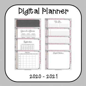 Preview of Digital Planner 2020-2021 (Calm and Cute!)